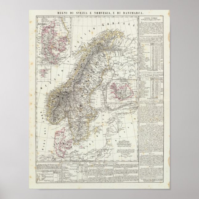 Poster Escandinávia, Suecia, Noruega (Frente)