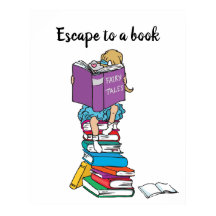 Escape para um conto de fadas de livros lendo cria
