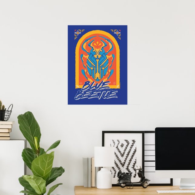 Poster Escaravelho Azul Talavera Gráfico (Escritório em casa)