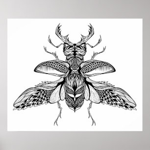 Pôster Escaravelho Psicodélico Inspirado 2