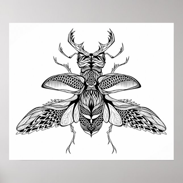 Pôster Escaravelho Psicodélico Inspirado 2 (Frente)