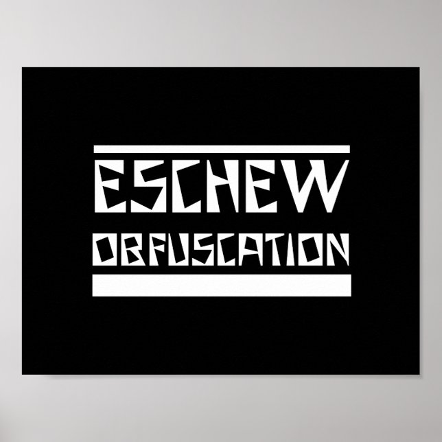 Pôster Eschew Obfuscation (Frente)