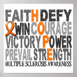 Poster Esclerose múltipla da colagem da palavra da
