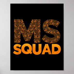 Poster Esclerose Sra. Squad Orange Ribbon Survivice Suppo