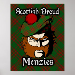 Poster escocês do Tartan de Menzies do clã