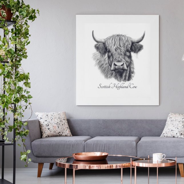 Poster Escocesa de Vaca Highland Personalizável (Criador carregado)