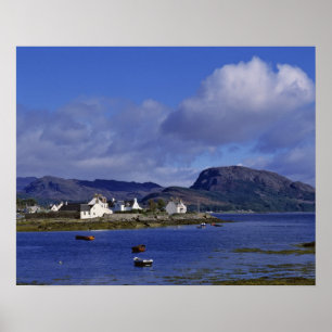 Pôster Escócia, Highland, Wester Ross, Plockton.