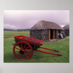 Poster Escócia, Ilha de Skye, Kilmuir. Paisagem rural