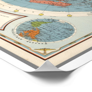 Poster Escola americana de CBS do mapa do ar do mundo