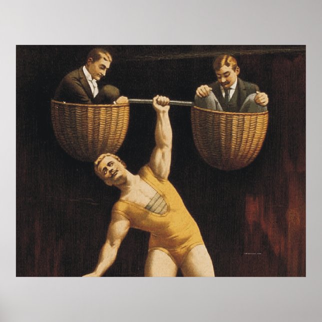 Pôster Escola Antiga de levantamento de peso superior (Frente)