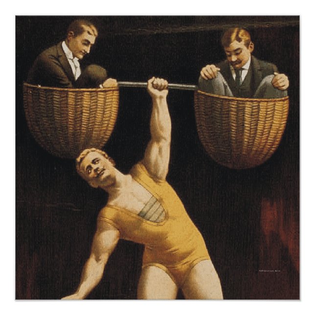 Pôster Escola Antiga de levantamento de peso superior (Frente)