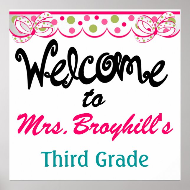 Poster Escola - Boas-vindas à sala de aula de professores (Frente)