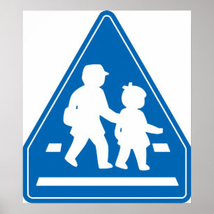 Poster Escola Crianças Atravessando > Sinal de Tráfego