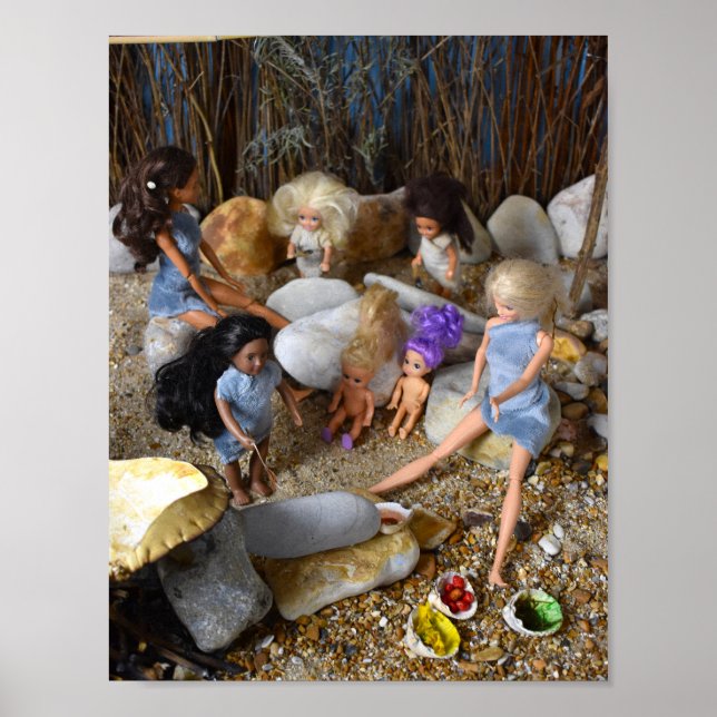 Poster Escola da Idade da Pedra. cartaz (Frente)