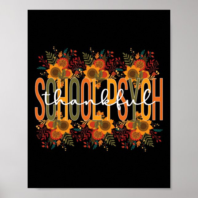 Poster Escola de Ação de Graças Feliz Escola Psicologia (Frente)