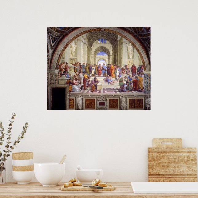 Poster Escola de Atenas, de Stanza della Segnatura (Cozinha)