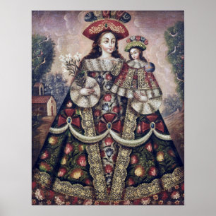 Poster Escola de Cuzco, Peru o Virgin dos peregrinos