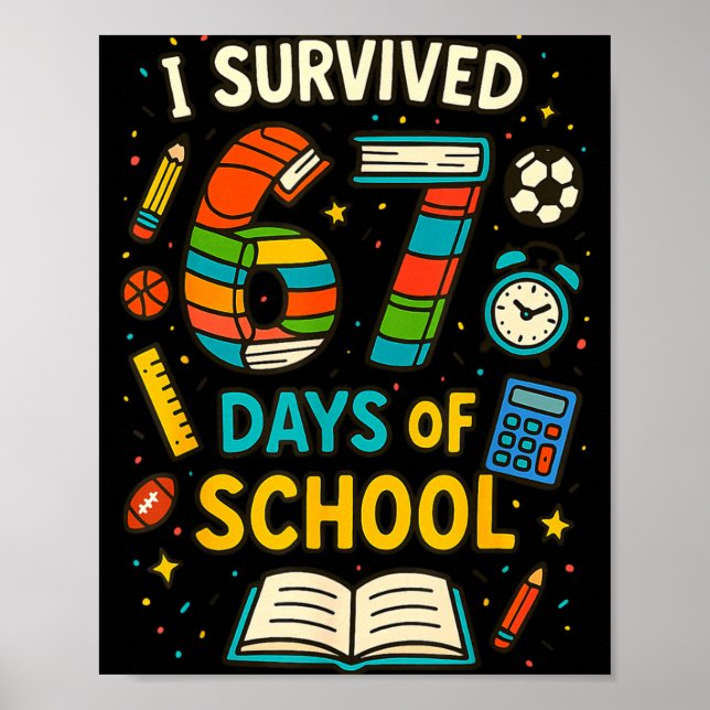 Poster Escola Engraçada Seis Sete Meme Piada de Aluno Pro (Frente)