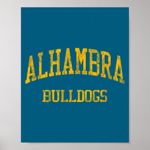 Poster Escola Secundária Alhambra Hs Martinez Ca Vintage 