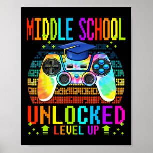 Poster escola secundária desbloqueada Nível acima jogador