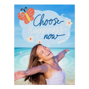 Pôster Escolha a Felicidade Agora Poster de Praia Inspira