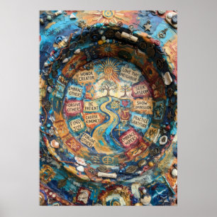 Poster Escolha a Inspiração do Mandala de Afirmação de Ge