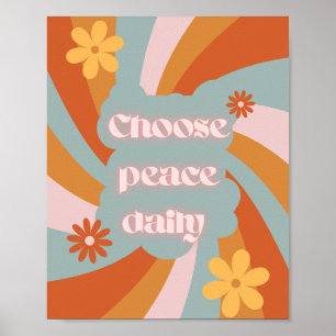 Poster Escolha a Paz Diariamente – Design Motivacional Mi