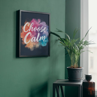 Poster Escolha Cores Vibrantes Mindfulness Calmo