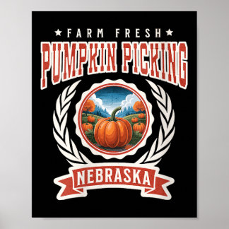 Poster Escolha de Abóboras Feminina Nebraska Família Outo