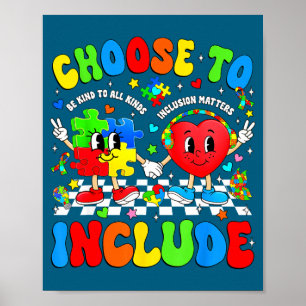 Poster Escolha incluir conscientização sobre autismo