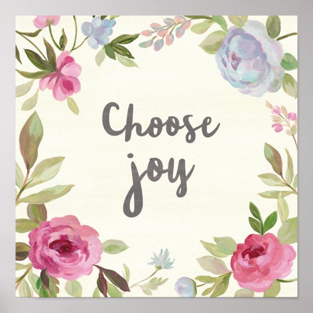 Poster Escolha Joy Pastel Floral (Frente)