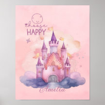Escolha o Palácio Feliz na Nuvem Rosa Personalizad