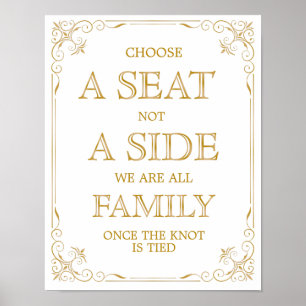 Poster Escolha Seat que Wedding o art deco do sinal  