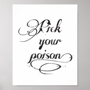 Poster Escolha seu preto o Dia das Bruxas da tipografia