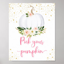 Poster Escolha Seu Sinal De Aniversário Dourado Rosa Pump