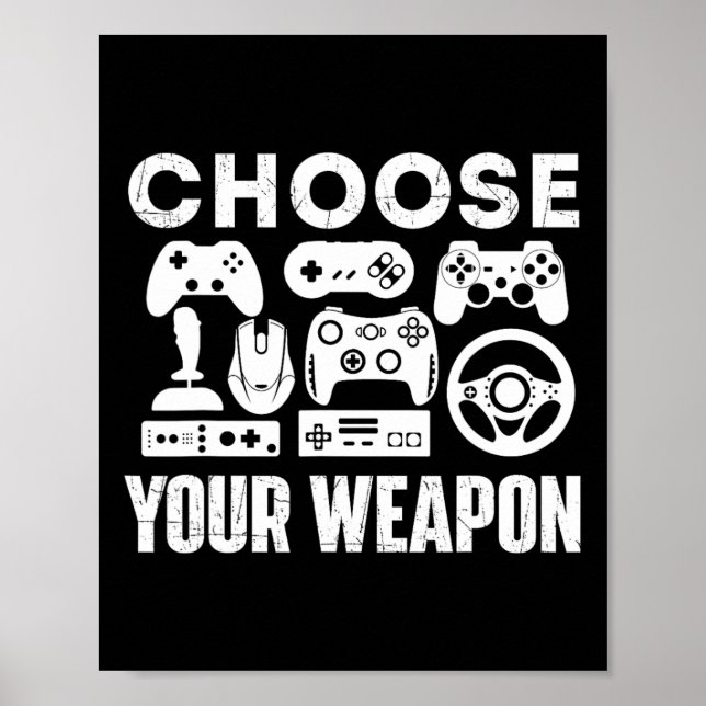 Poster Escolha sua arma - Jogos de vídeo para jogadores (Frente)
