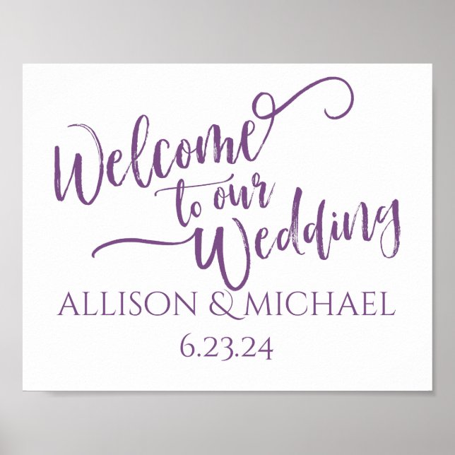 Poster ESCOLHA SUA COR! Placa de Boas-Vindas de Casamento (Frente)