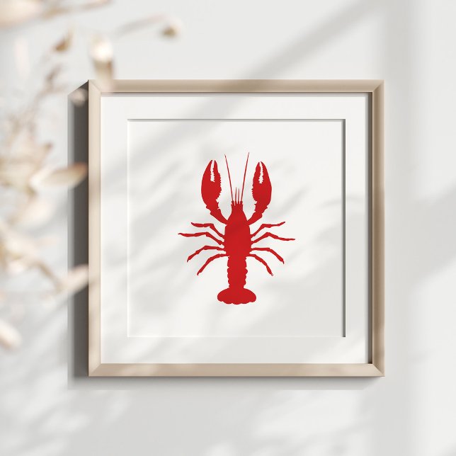 Poster Escolha Sua Forma De Silhueta De Cor De Lagosta (Create your own modern minimalist lobster poster.)