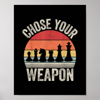 Poster Escolha Suas Peças Engraçadas De Xadrez Com Arma