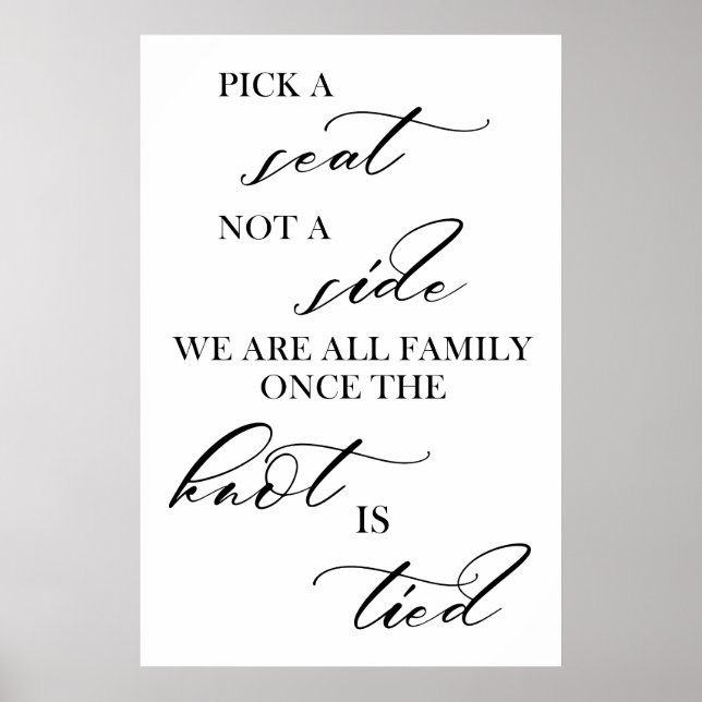 Poster escolha um assento e não um sinal de casamento lat (Frente)