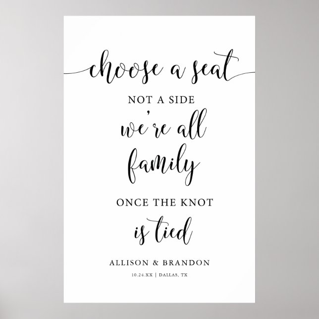 Poster Escolha um Assento não um Lado Sinal de Assentos d (Frente)