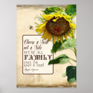 Pôster Escolha um assento não um sinal de casamento de fa