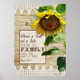 Pôster Escolha um assento não um sinal de casamento de fa