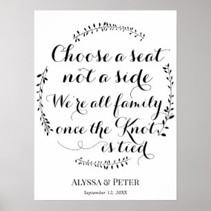 Poster Escolha um assento, não um sinal de casamento late