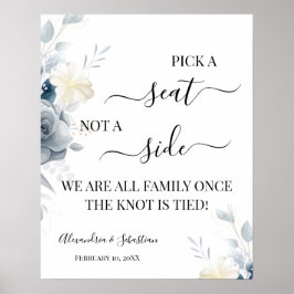 Poster Escolha um assento sem sinal de casamento lateral