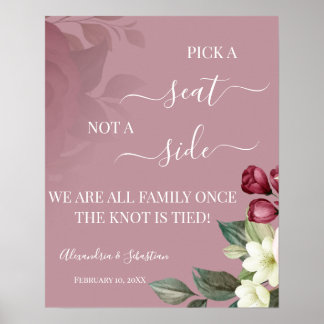 Poster Escolha um assento sem sinal de casamento lateral