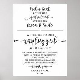 Poster Escolha um assento sem sinal de cerimônia desconec