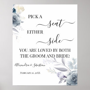 Poster Escolha Um Banco Em Cada Lado Sinal De Casamento