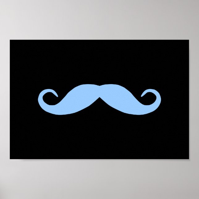 Pôster Escolha uma Bigode Colorido em Preto (Frente)