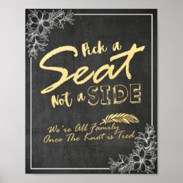 Poster Escolha uma Cadeira, Não um Lado Floral no Quadro